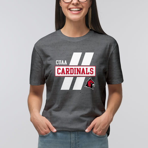Concordia Cardinal Closet Cardinals Double Stripes T-Shirt - Graphite Heather