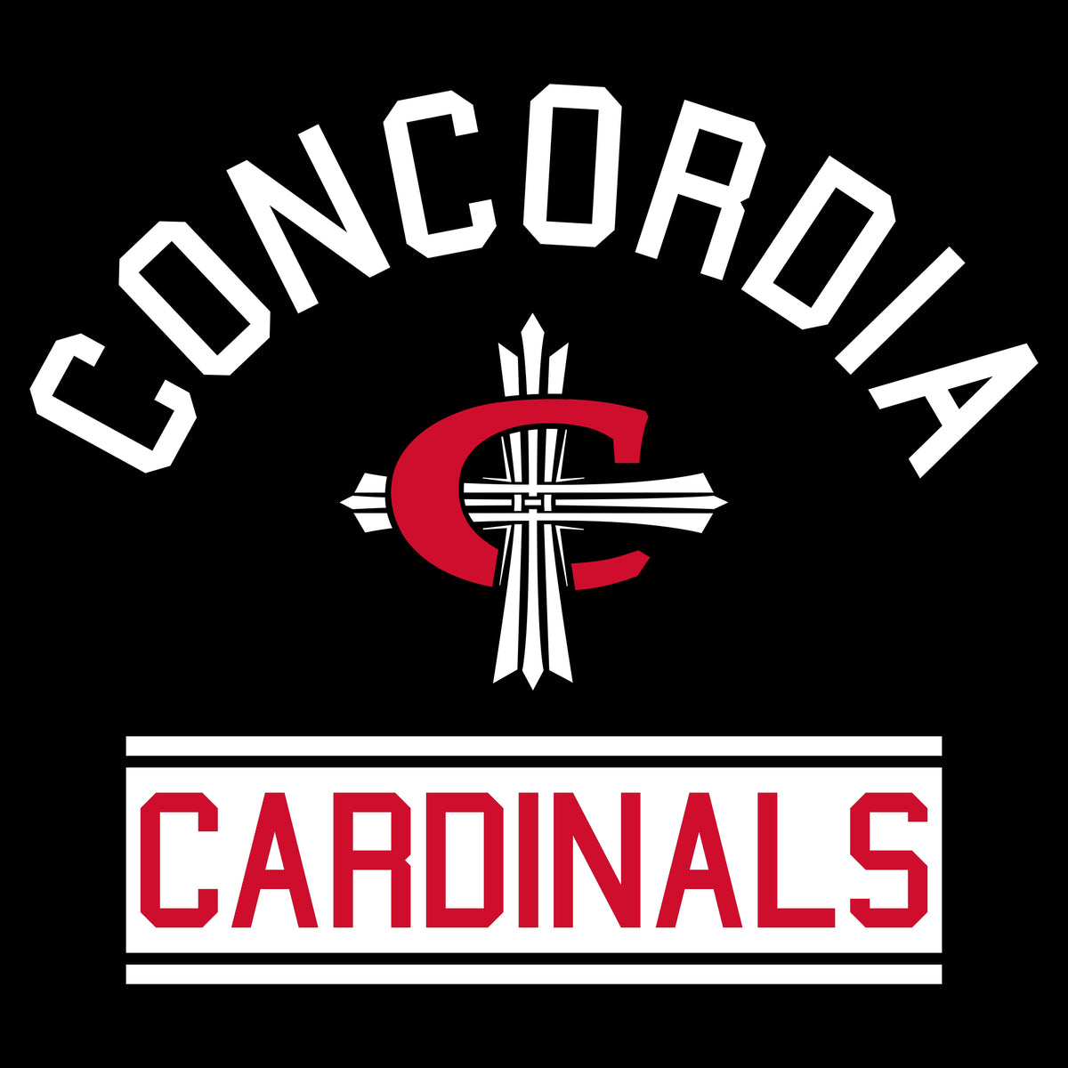 Concordia Cardinal Back Design Longsleeve T-Shirt - Black