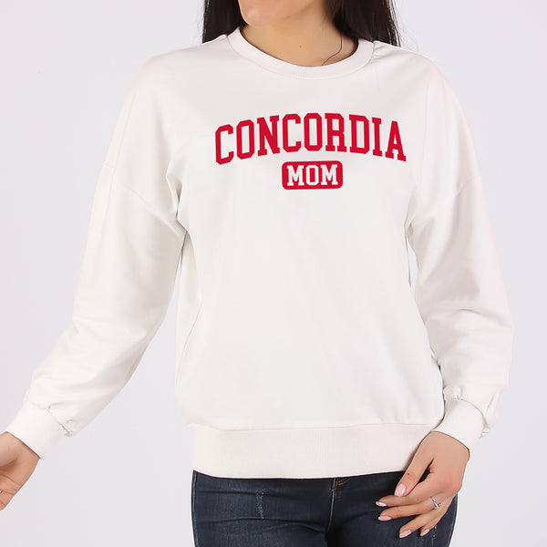 Concordia Cardinal Mom Crewneck Sweatshirt - White