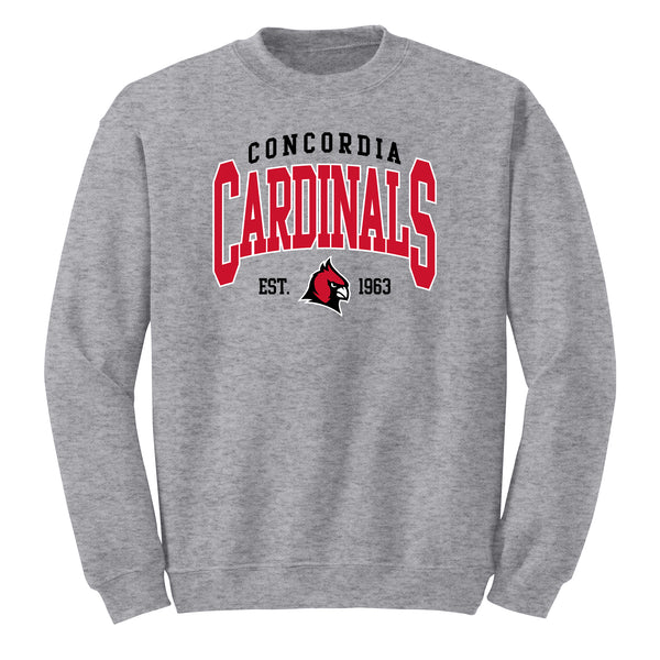 Concordia Cardinals EST 1963 Arch Crewneck - Sport Grey
