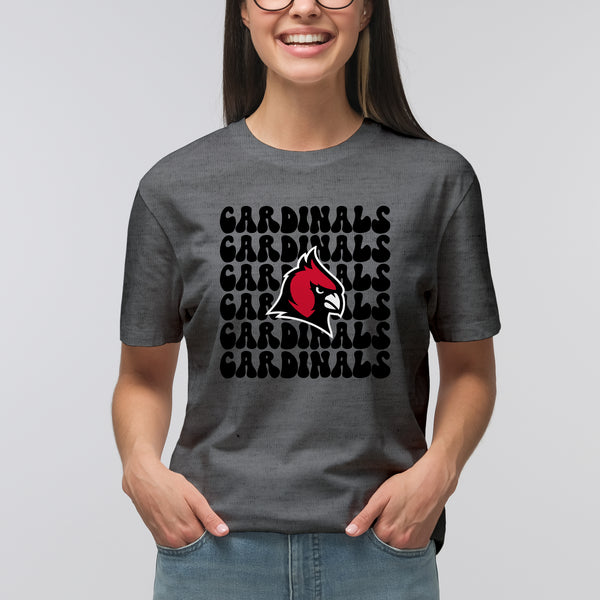 Concordia Cardinals Groovy Repeating T-Shirt - Graphite Heather