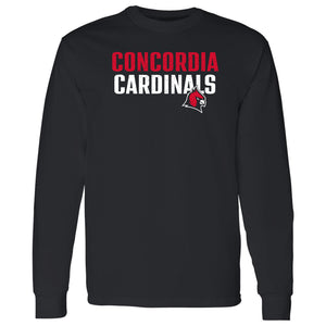 Concordia Cardinals Distressed Block Print Longsleeve T-Shirt - Black