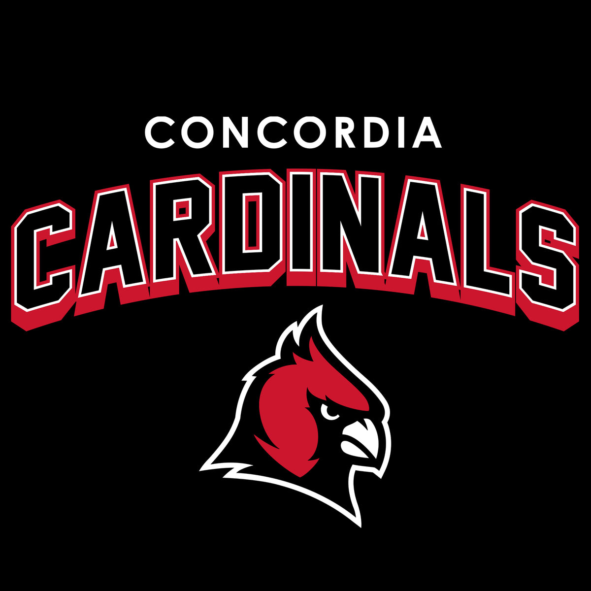 Concordia Cardinals Drop Shadow Crewneck - Black – Concordia Ann Arbor