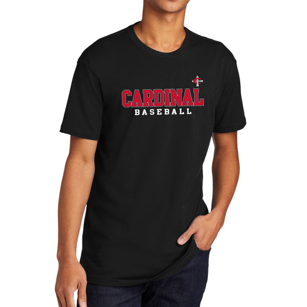 Cardinal Cross Baseball T-Shirt - Black