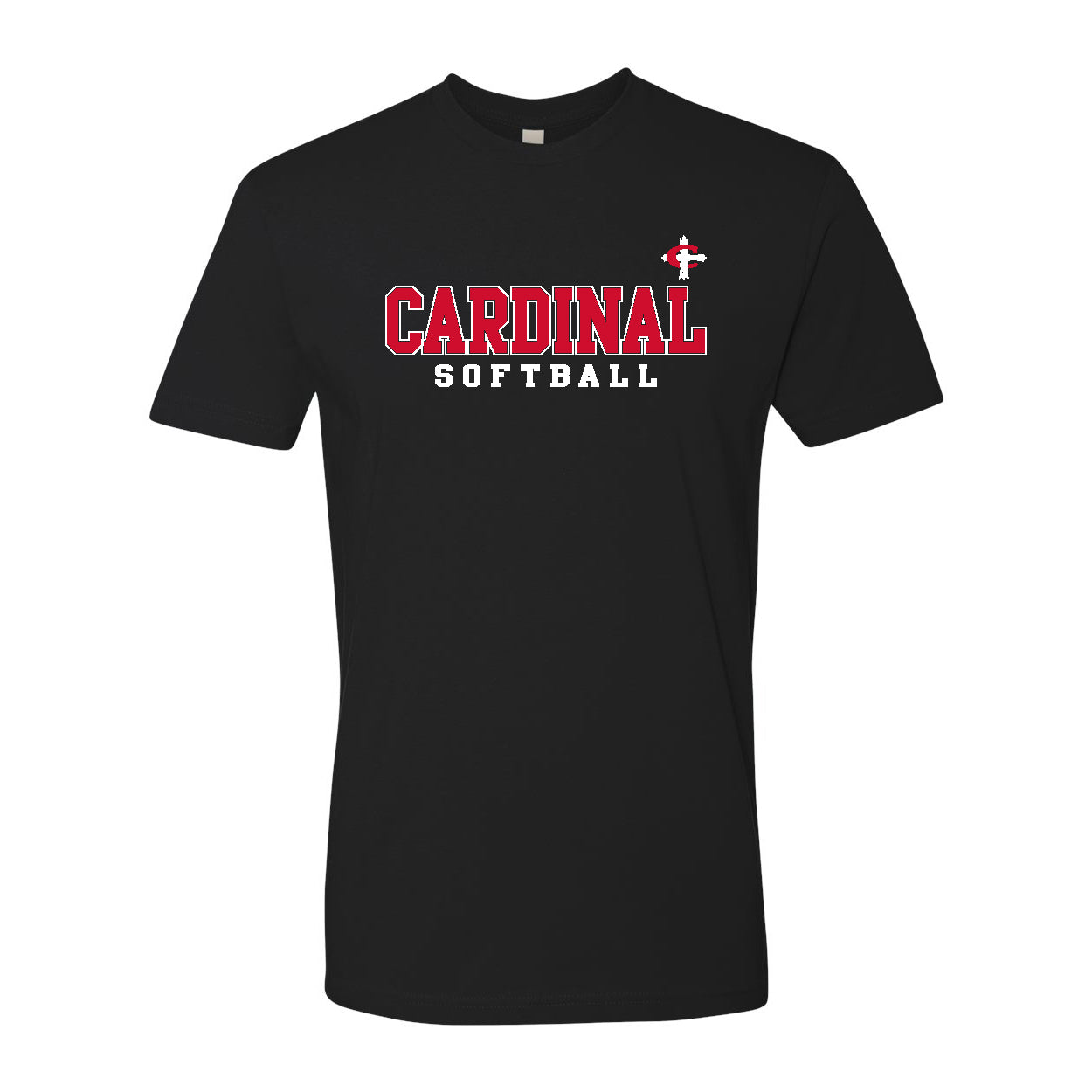 Cardinal Cross Softball T-Shirt - Black