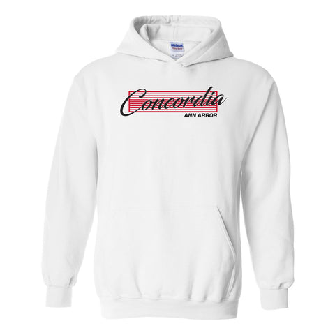 Concordia Script Unisex Hooded Sweatshirt - White