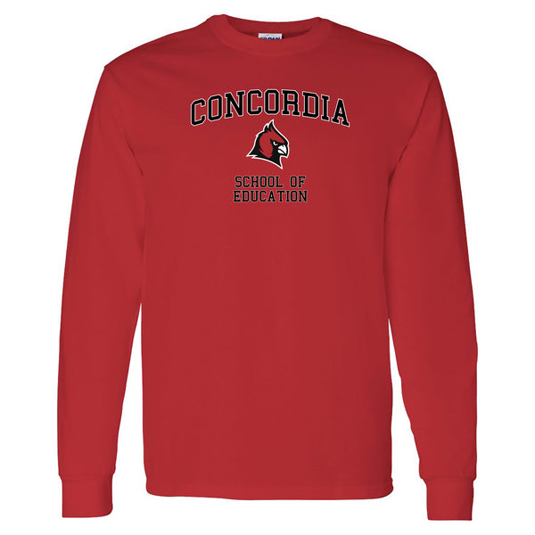 Concordia School of Education Arch Longsleeve T-Shirt - Red