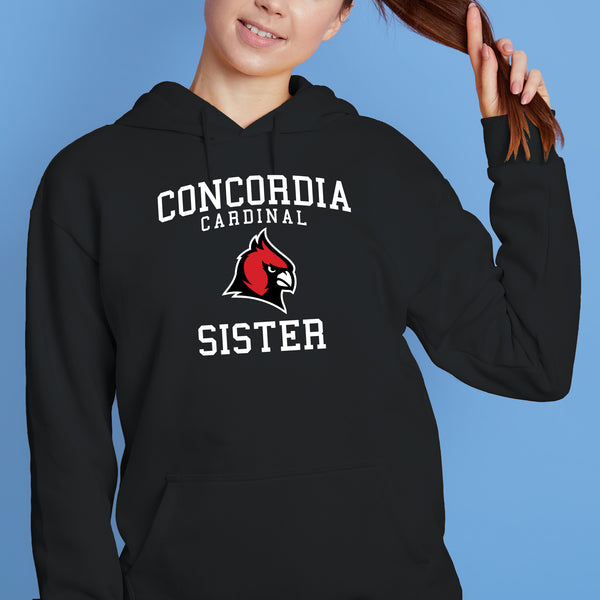 Concordia Cardinal Sister Hooded Sweatshirt - Black