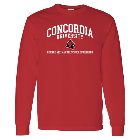 Concordia Ronald and Marvel School of Nursing LongSleeve T-Shirt - Red