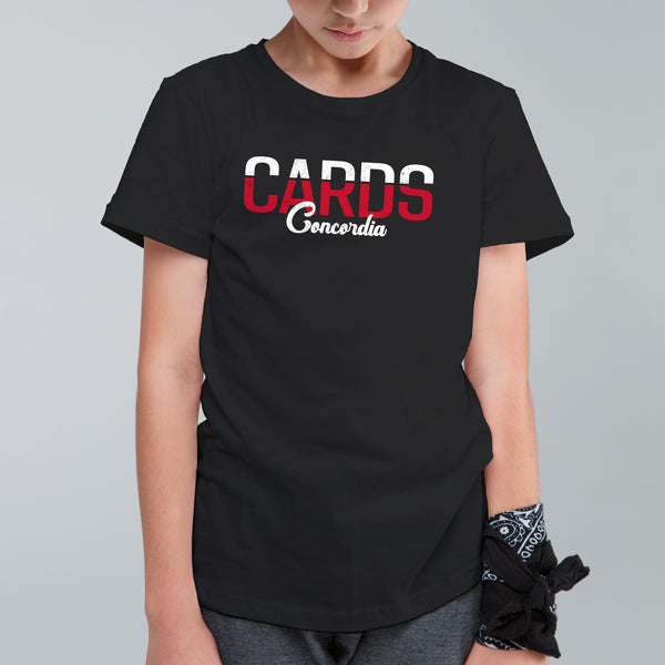 CARDS Two Tone Script Youth T-Shirt - Black