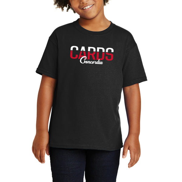 CARDS Two Tone Script Youth T-Shirt - Black