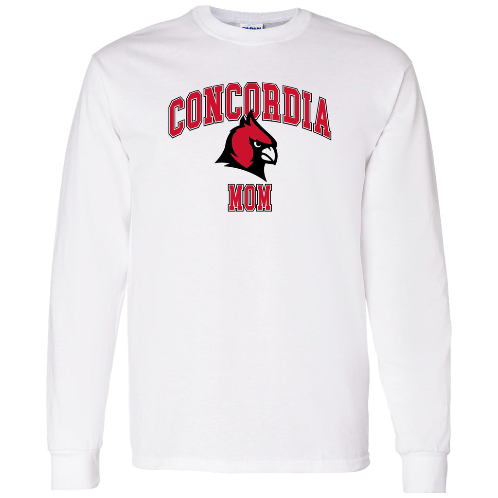 Cardinals Mom Basic Arch Longsleeve T-Shirt - White – Concordia Ann Arbor