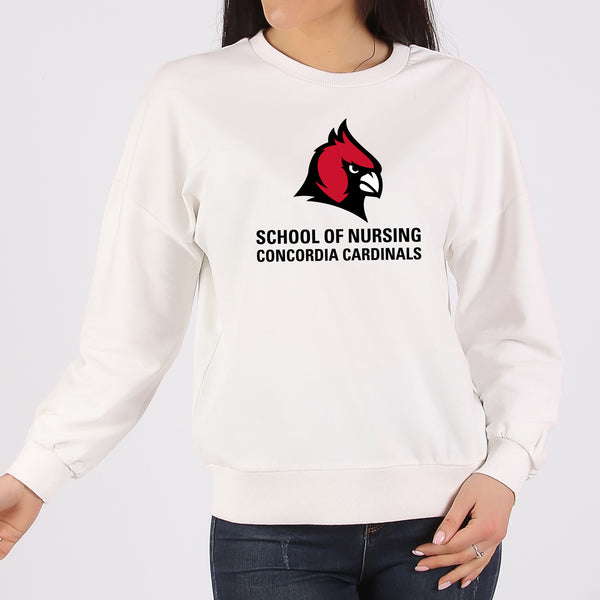 Concordia Cardinal Closet School of Nursing Crewneck Sweatshirt- White