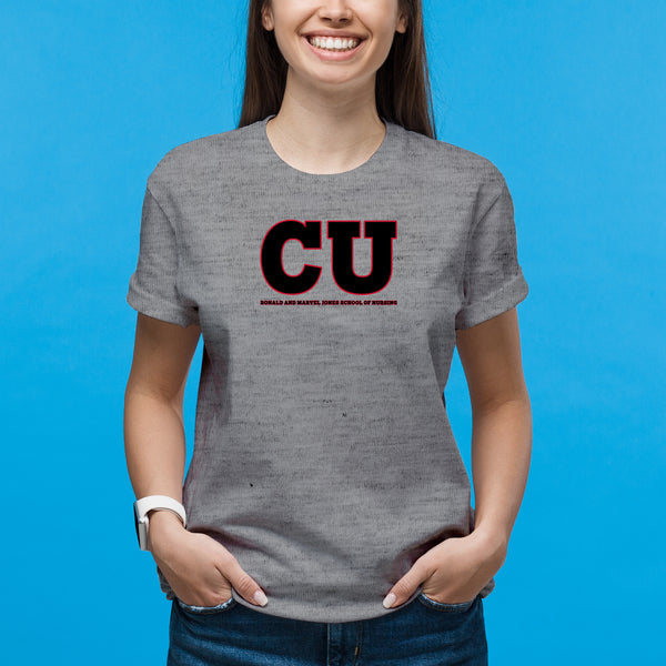 Concordia Cardinal Closet Ronald and Marvel Jones School of Nursing T-Shirt- Sport Grey