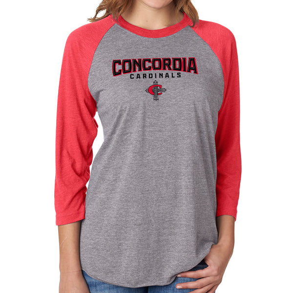Concordia Highlight Serif 3/4 Sleeve - Vtg Red / Heather